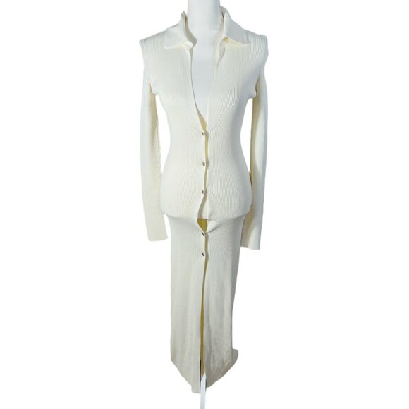 GAUGE81 Rubi Rib-Knit Dress in Ivory Maxi Dress Women's Size S - Picture 5 of 16